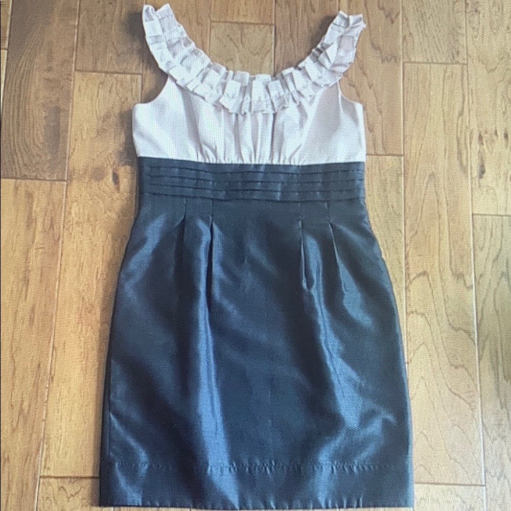Black and Cream Ruffle Dress